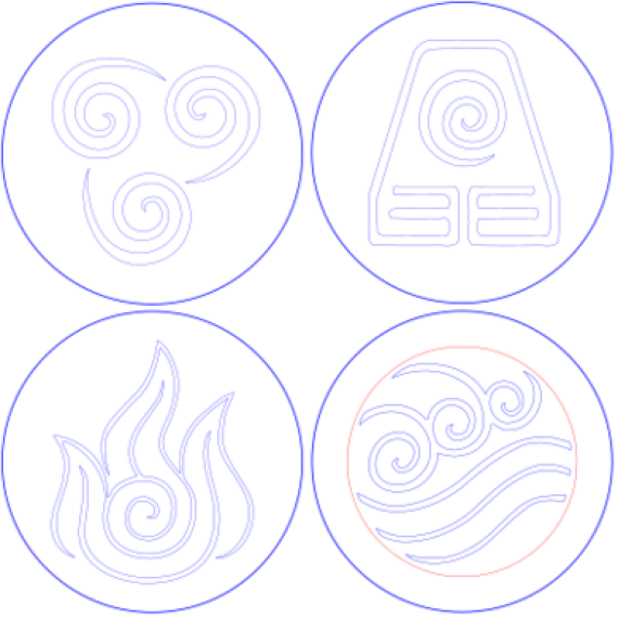 Avatar 4 Elements Coasters Layout