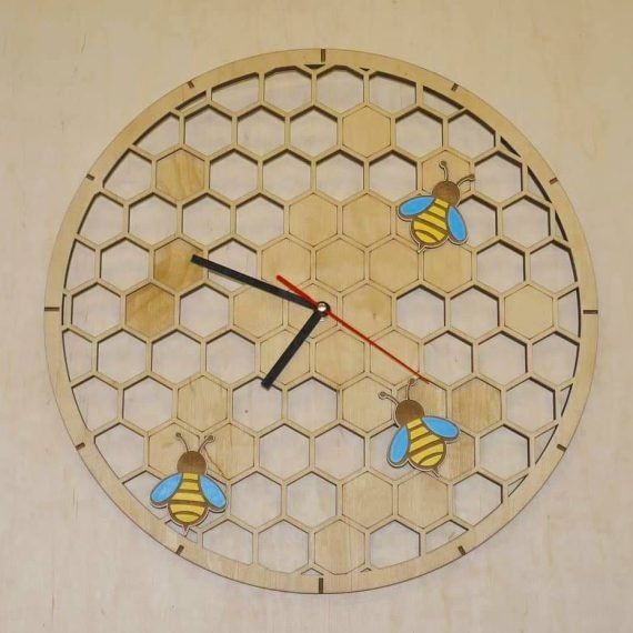BEE CLOCK CNC LASER CUTTING CDR DXF FILE FREE