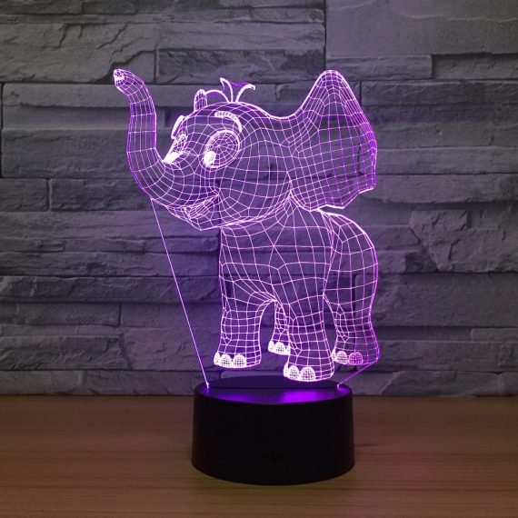 Baby Elephant 3D Night Light Desk Lamp CDR File Free