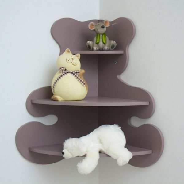 Bear Shaped Corner Shelf for Kids Room Laser Cut CDR File