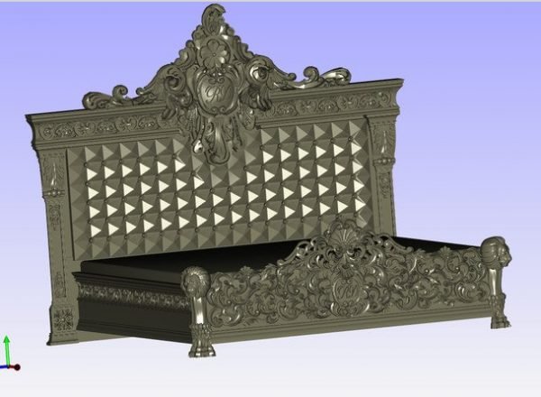 Bed Design Lion leg Free 3D models for CNC in STL Format