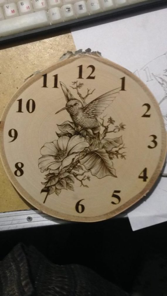 Bird And Flowers Clock Template