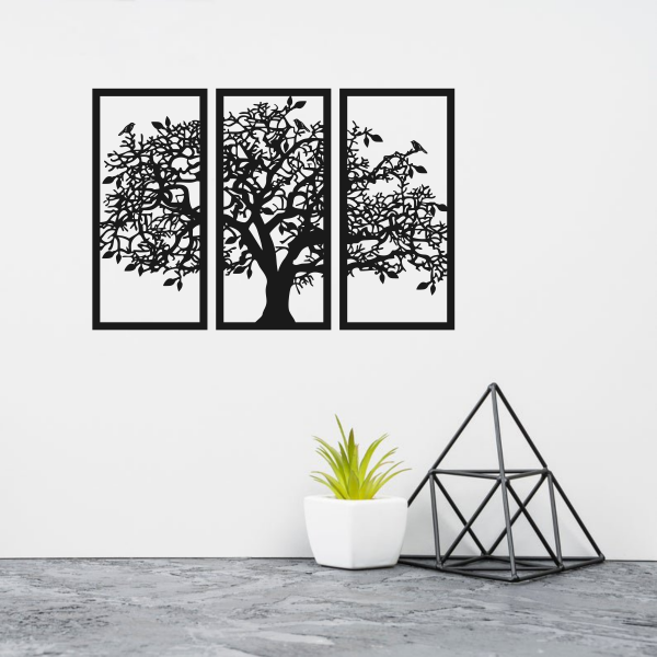 Birds on Tree Wall Decor Panel Free Vector