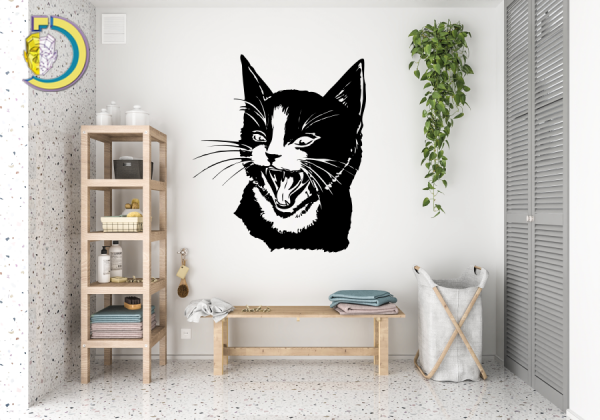 Black Cat Wall Decor CDR DXF Free Vector