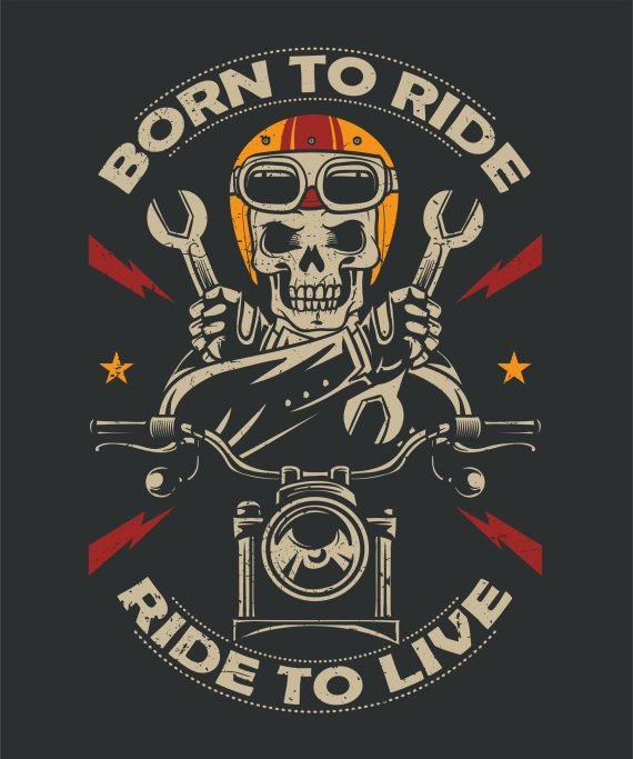 Born To Ride Moto Print CDR File