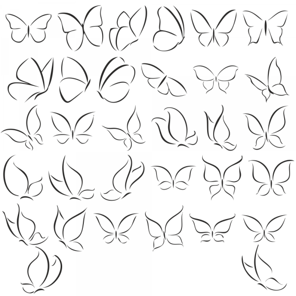 Butterfly vector set Free Vector - Dezin.info