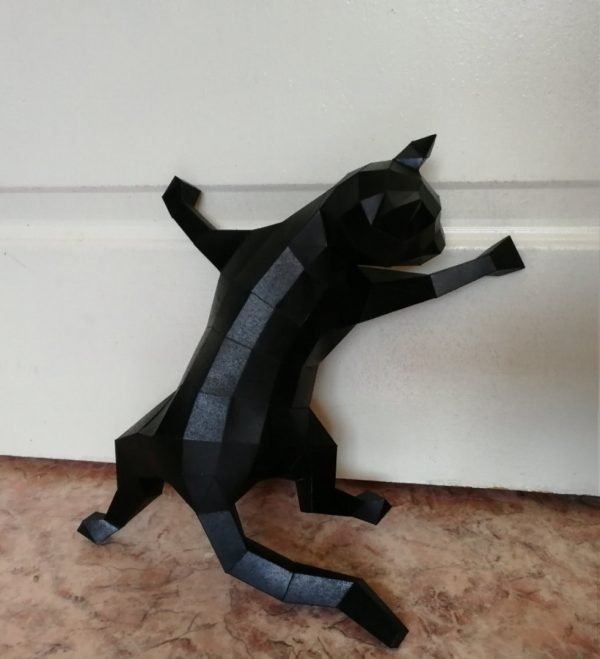 CAT ON WALL 3D PAPERCRAFT TEMPLATE PDF FREE