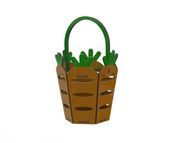 Carrot Easter Basket Laser Cutting Template Free Vector