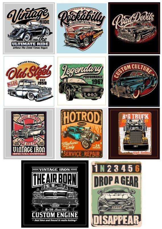 Cars Poster Set Vector CDR File