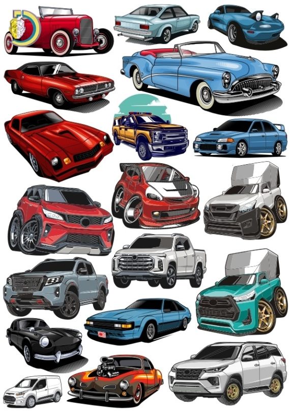 Cars Set 3 CDR Free Vector Clipart