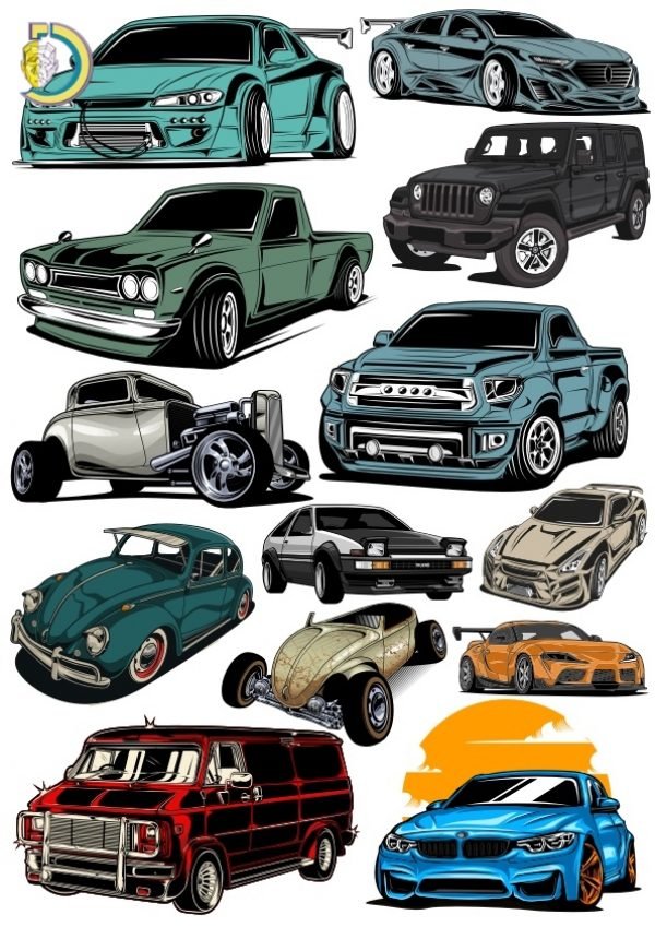 Cars Set 4 CDR Free Vector Clipart