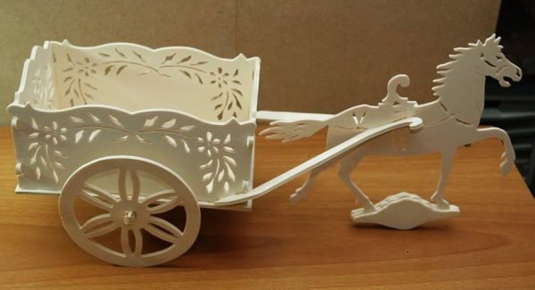 Cart With Horse Laser Cut Scroll Saw Plans PDF File