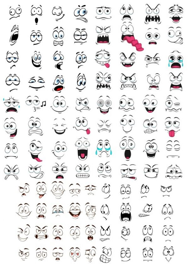 Cartoon Faces Set Vector CDR File - Dezin.info