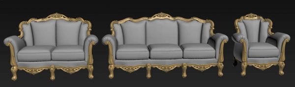 Carved Sofa STL File for ROUTER, Artcam and Aspire free art 3d model download for CNC