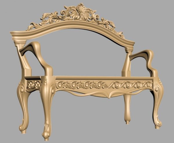 Carved Sofa stl file for ROUTER, Artcam and Aspire free art 3d model download for CNC