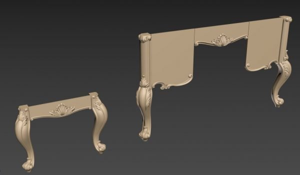 Carved Table Leg STL File for ROUTER, Artcam and Aspire free art 3d model download for CNC