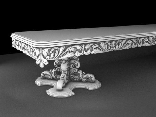 Carved Table STL File for ROUTER, Artcam and Aspire free art 3d model download for CNC