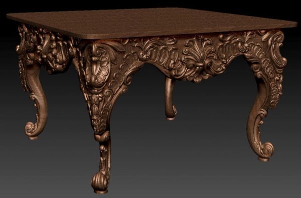 Carving Dining Table Design 3D relief model STL FILE FREE 2