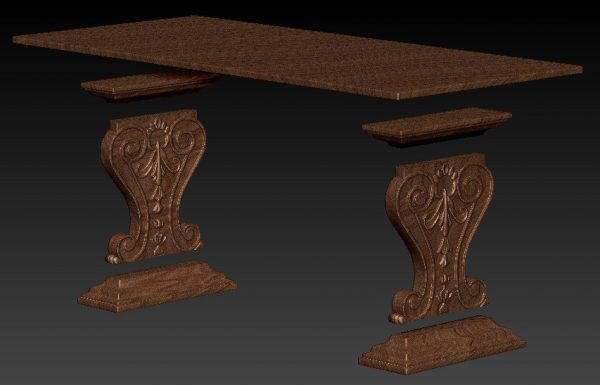 Carving Dining Table Design 3D relief model STL FILE FREE