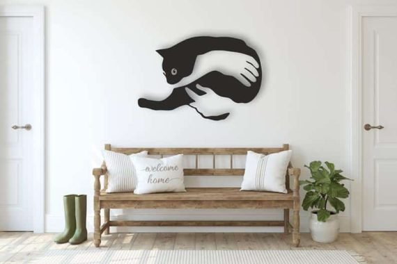 Cat Design Laser Cut Svg Dxf Files Wall Sticker Engraving Decal Silhouette
