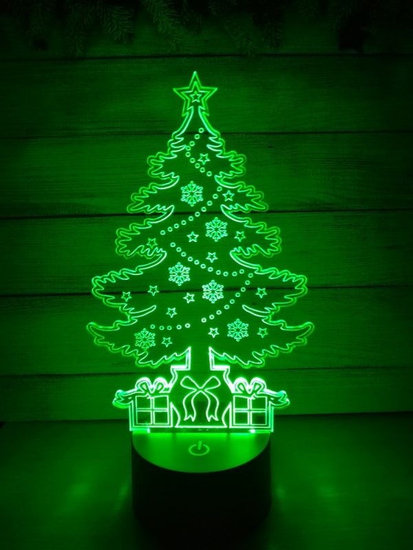 Christmas Tree 3d Illusion Lamp DXF File