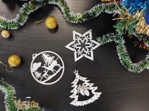 Christmas toys and cards for the Christmas tree