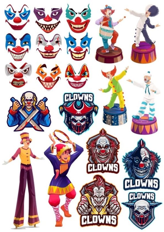 Clowns Set Vector CDR File