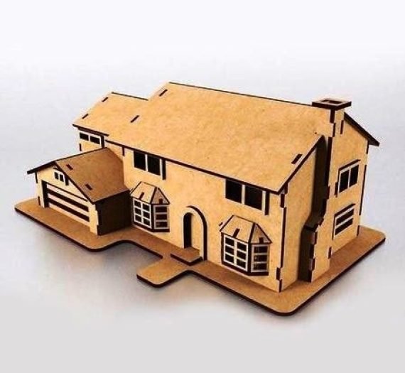 DIY HOUSE PUZZLE CNC LASER CUTTING CDR DXF FILE FREE