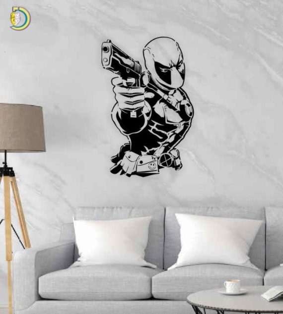 Deadpool Wall Decor Wall Art CDR DXF Free Vector