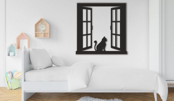 Decor Cat, Metal Wall Decor, Cat Wall Art, Window Decor