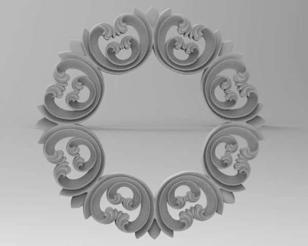 Decor Round Mirror Frame STL File CNC Carving Engraving Design
