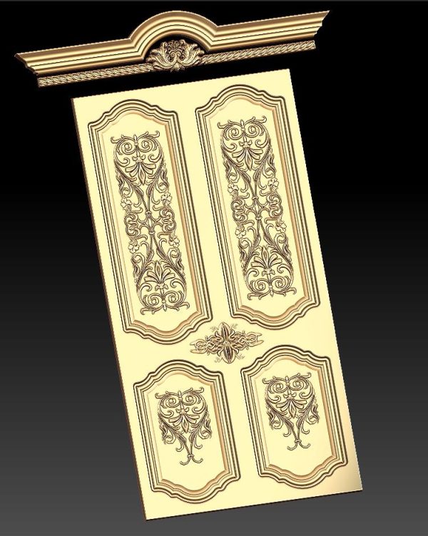 Decorative Door 3D STL Model for CNC Router, Relief Woodworking, CNC Wood Carving Design