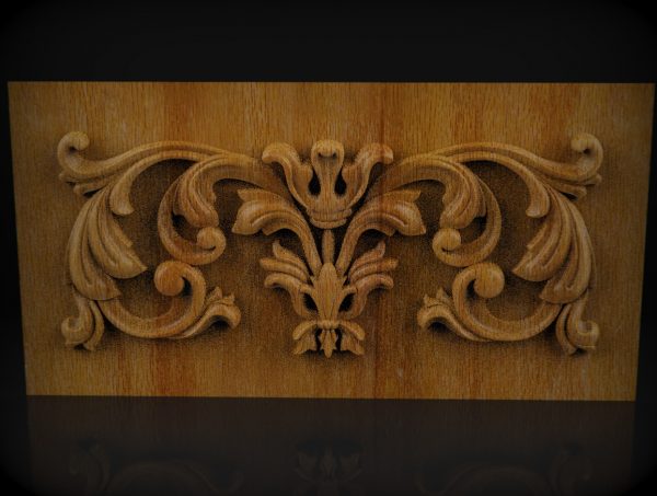 Decorative Floral Overlays, Decorative Wooden Onlays, Relief Woodworking, CNC Wood Carving Design, 3D STL for CNC Router
