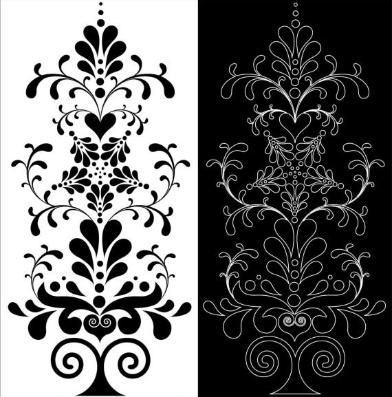 Decorative Floral Pattern Double DXF File