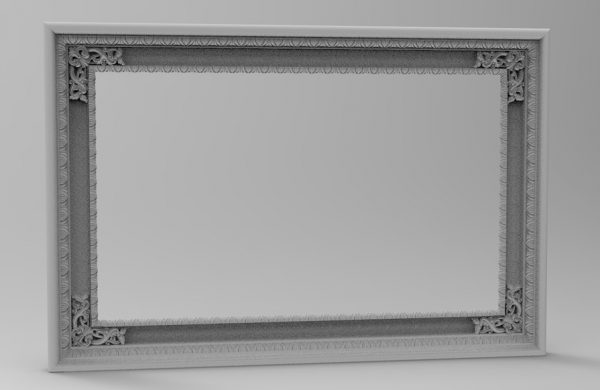 Decorative Square Mirror Frame STL File CNC Carving Engraving