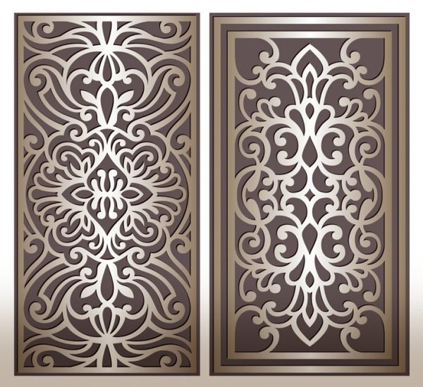 Decorative patterns panels selection vector file free