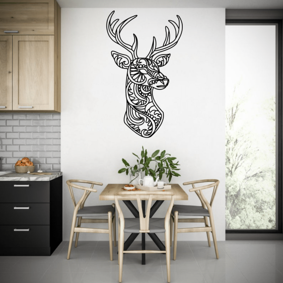 Deer Floral Wall Decor Free Vector