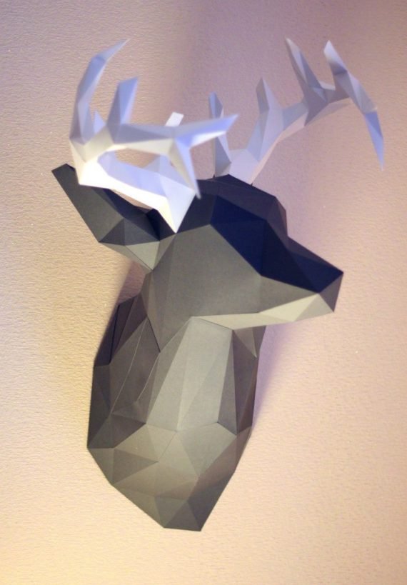 Deer Low Poly Papercraft Template