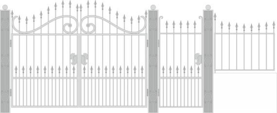 Design Forged Gate Wicket Vector Free Vector