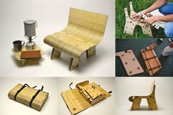 Designer Flexible WOODEN CHAIR and table Set CNC FILE FREE