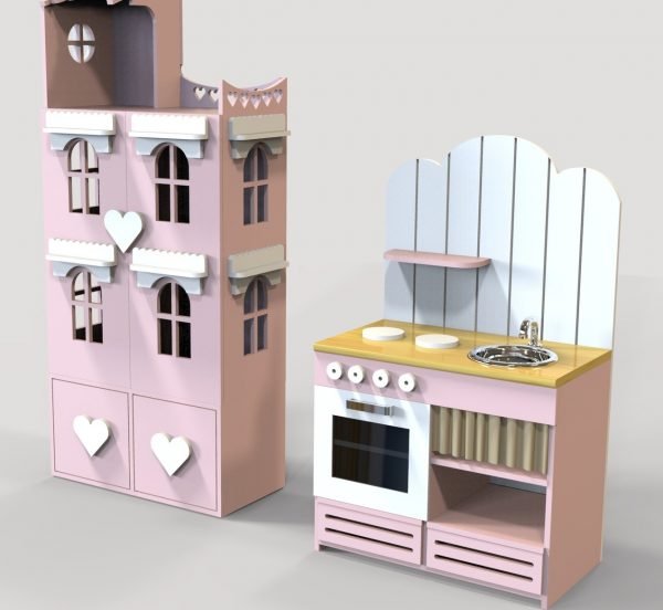 Doll House & Play Kitchen, Laser Cut Template