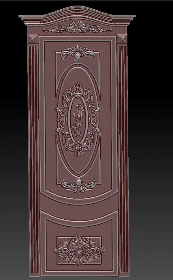 Door, STL Model for CNC, Relief Woodworking, CNC Wood Carving Design