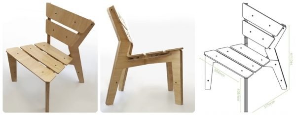 Drawings plywood chair kross hair