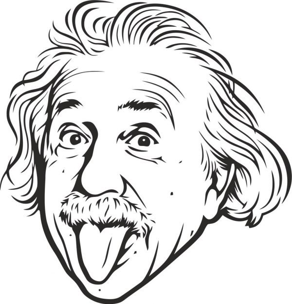 EINSTEIN VECTOR FOR T-SHIRT PRINT AND CNC LASER CUTTING CDR DXF FILE FREE