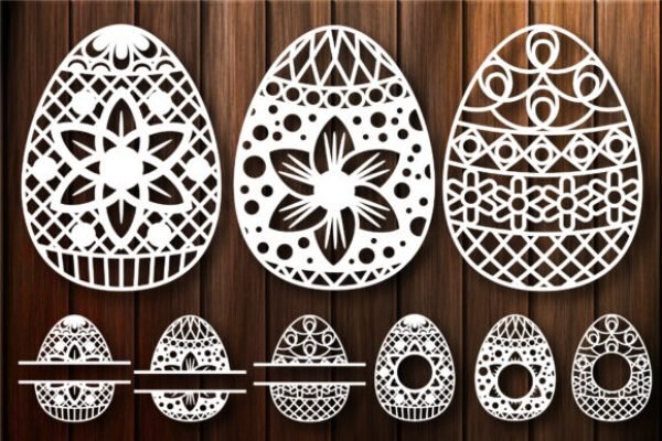 Easter Egg Monogram Frame Cut Vector Files