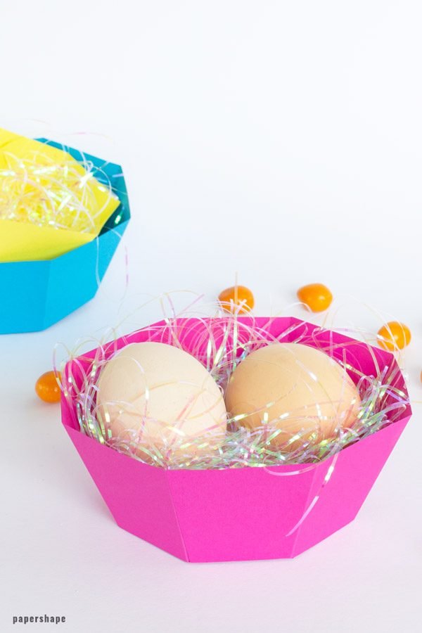 Easter basket from paper 3d papercraft template