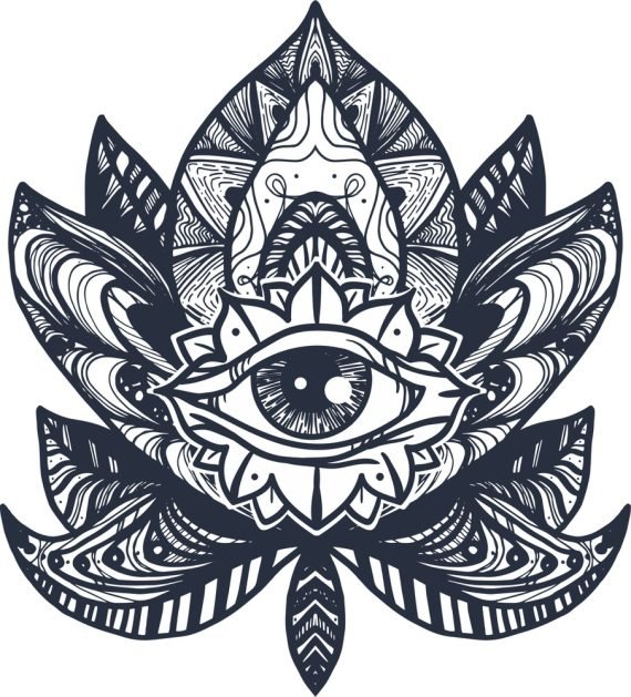 Eye Lotus Tattoo Free Vector