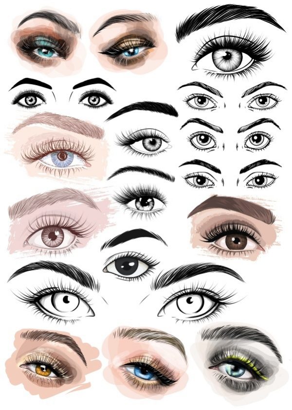 Eyes Set CDR Free Vector - Dezin.info