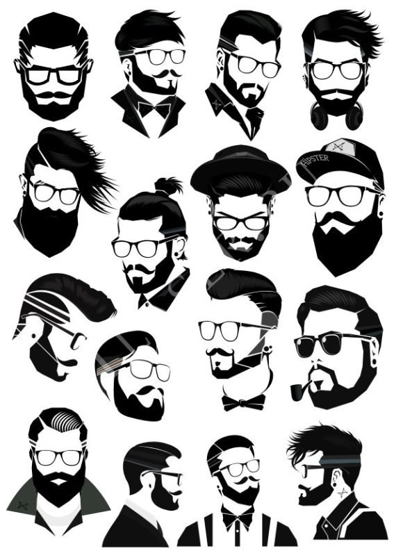 FREE DOWNLOAD MEN WITH GLASSES AND BEARED VECTOR FILE FOR T-SHIRT PRINT