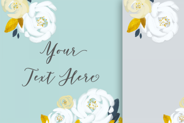 FREE Mint Gold Loose Floral Digital Paper-Pack